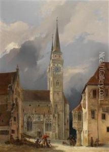 Market Square In Front Of St. Sebald Oil Painting - Michael Neher