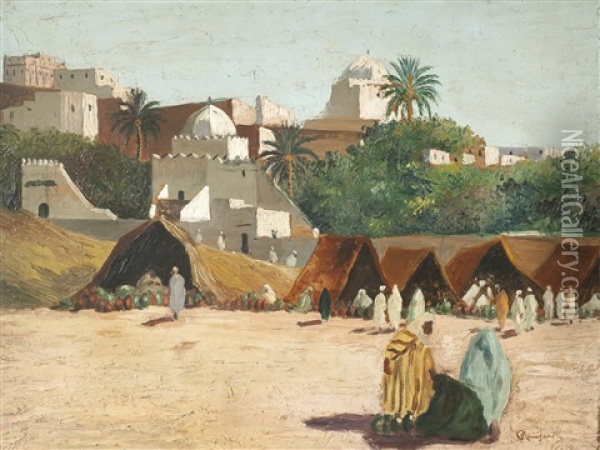Campamento Arabe Oil Painting - Giuseppe Amisani
