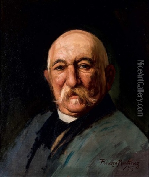 Retrato De Don Julian Munoz Y Romana. Notario De Madrid Oil Painting - Jose Pinazo Martinez