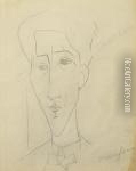 Portrait De Jean Cocteau Oil Painting - Amedeo Modigliani