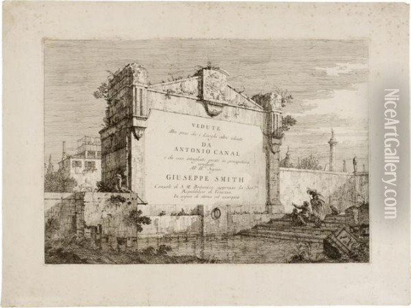 Frontespizio Per Le Vedute Oil Painting - (Giovanni Antonio Canal) Canaletto