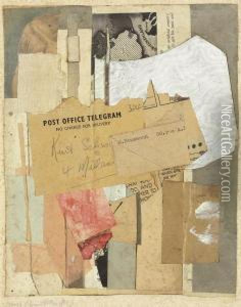 No Charge For Delivery Oil Painting - Kurt Schwitters
