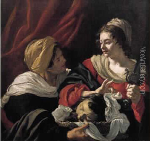 Judith Et Sa Servante Oil Painting - Jacques De Lestin