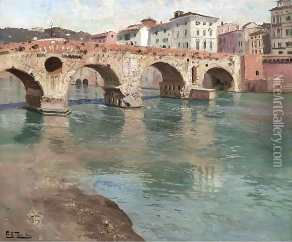 Bro I Verona (Ponte Pietra, Verona) Oil Painting - Fritz Thaulow