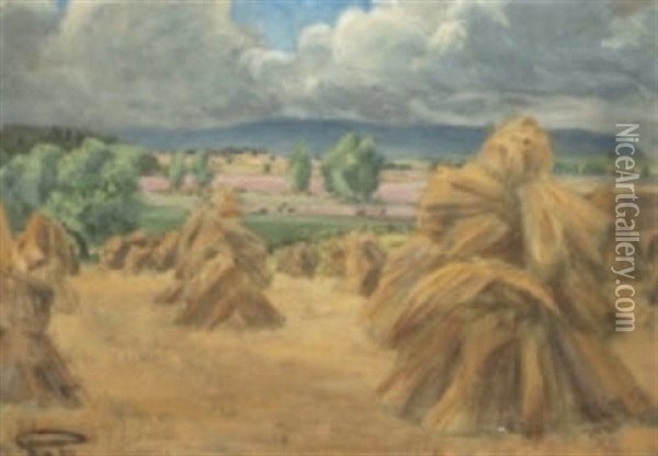 Landskap Med Hovolmar - Motiv Fran Klockaregarden, Orberga Oil Painting - Prince (Napoleon Nicolaus) Eugen