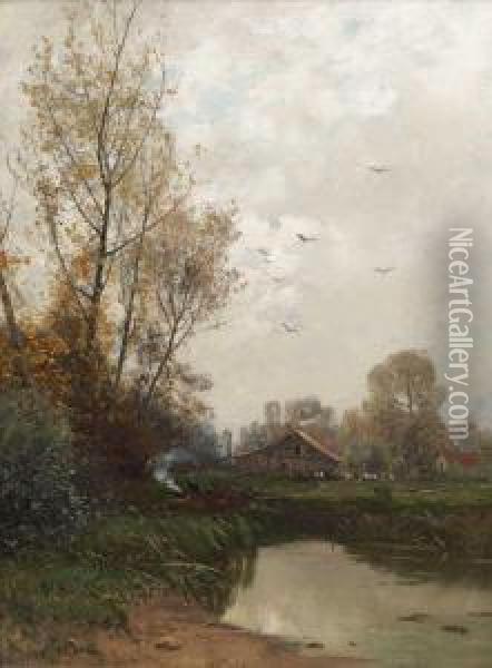 Uferlandschaft Oil Painting - Gilbert Von Canal