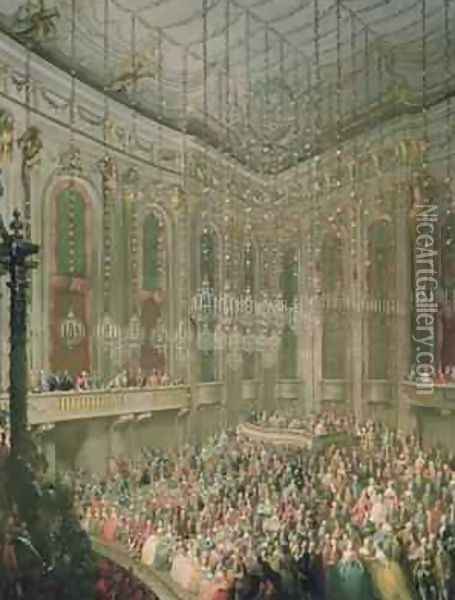Concert in the Redoutensaal on the occasion of the wedding of Joseph II and Isabella of Parma 6th October 1760 Oil Painting - Martin II Mytens or Meytens
