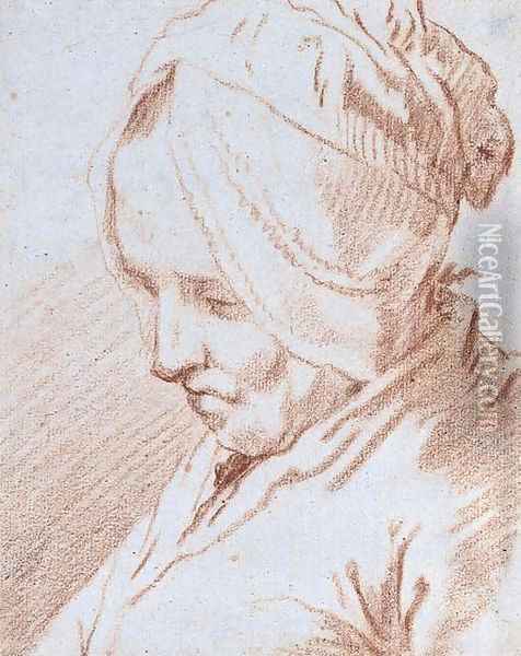 Portrait of an old lady Oil Painting - Jan-Anton Garemyn