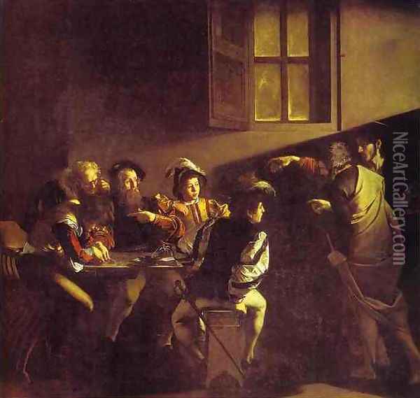 The Calling of Saint Matthew 2 Oil Painting - Caravaggio