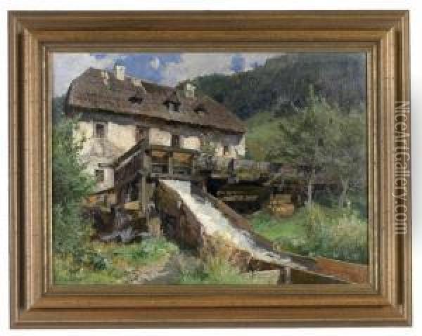 Alte Muhle Intrieben/oberstmk. Oil Painting - Ernestine Von Kirchsberg