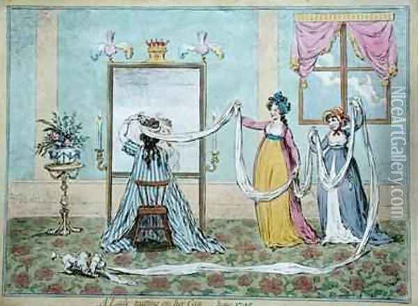 A Lady putting on her Cap Oil Painting - James Gillray