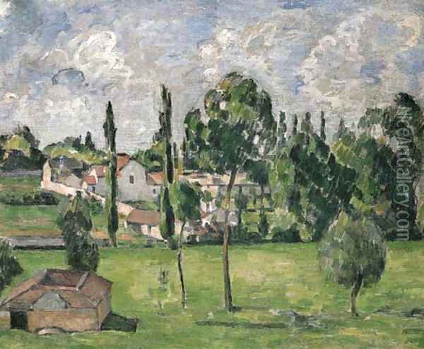 Paysage avec conduite d'eau Oil Painting - Paul Cezanne