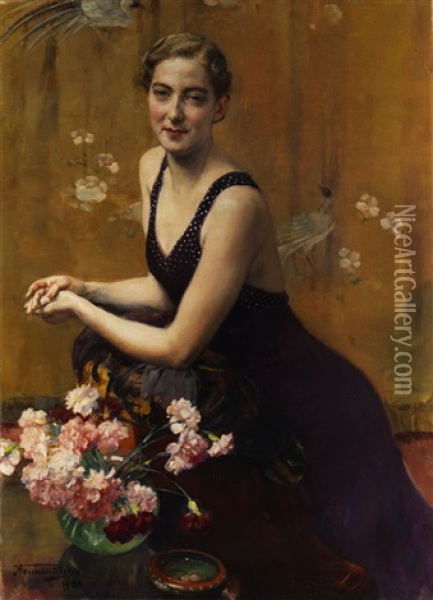 Portrait Einer Jungen Frau Oil Painting - Herman Jean Joseph Richir