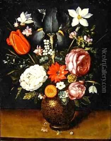Still life of a vase of flowers Oil Painting - Peter Binoit