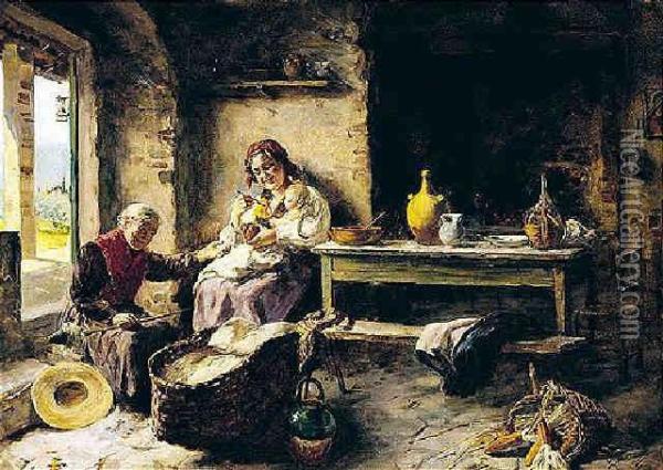 Madre E Figlio Oil Painting - Giovanni Battista Torriglia