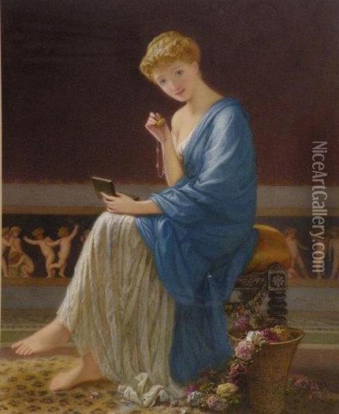 The Token Oil Painting - Auguste Jules Bouvier, N.W.S.