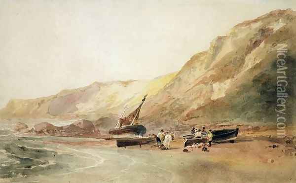 On the Coast of Ventnor, Isle of Wight Oil Painting - Peter de Wint