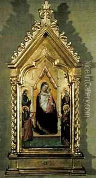 Madonna Enthroned Oil Painting - Bernardo Daddi