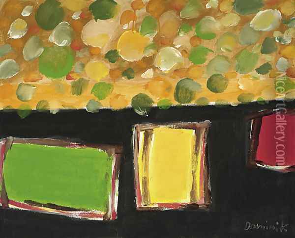 Colourful Rectangles Oil Painting - Tadeusz Dominik