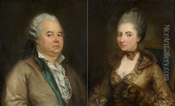 Monsieur Bouchard Et Son Epouse, Nee Elisabeth De Morlet (pair) Oil Painting - Anna Dorothea Lisiewski