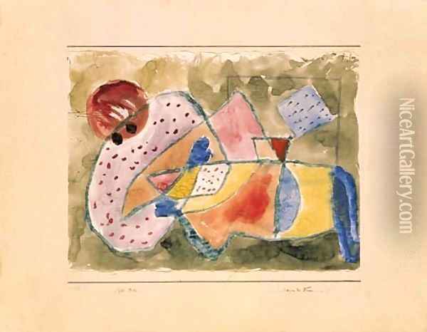 Liegende Frau Oil Painting - Paul Klee