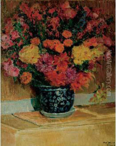 Bouquet Aux Mille Couleurs Oil Painting - Jacques-Emile Blanche