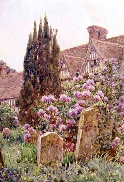 Church Yard, Chiddingstone Oil Painting - Ernest Arthur Rowe