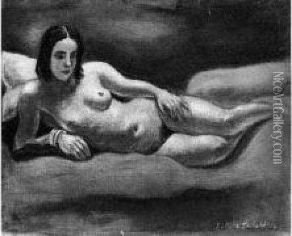 Jeune Femme Nue Couchee Oil Painting - Amedee de La Patelliere