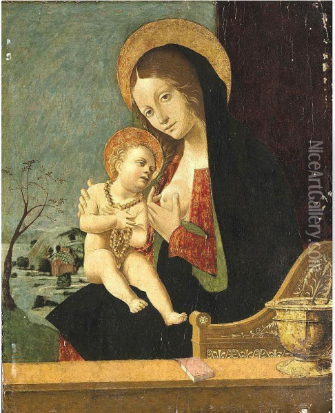 Madonna And Child Oil Painting - Vincenzo Civerchio