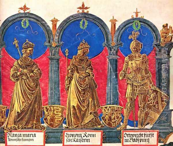 Emperor Maximilian triumph, The ancestors of the emperor Oil Painting - Albrecht Altdorfer