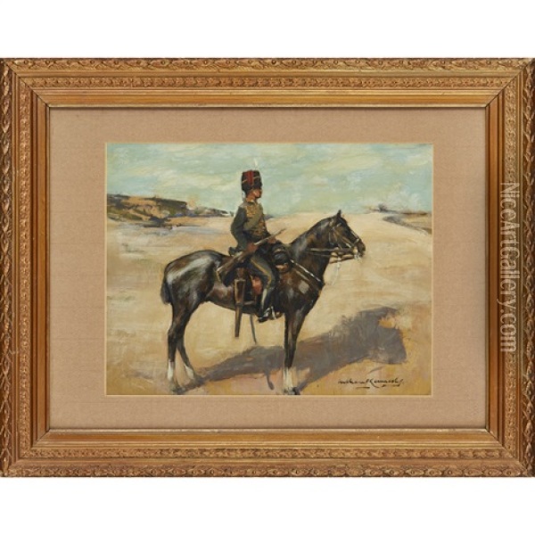 A Trooper Of Dragoon Guards Oil Painting - William Kennedy