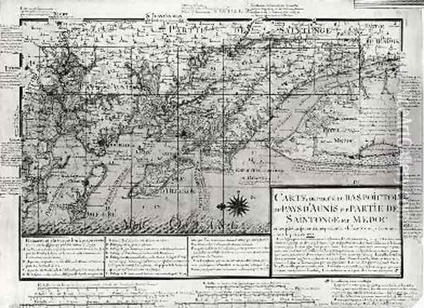 Map of Bas Poitou Pays dAunis Saintonge and Medoc from Recueil des Plans de Saintonge Oil Painting - Claude Masse