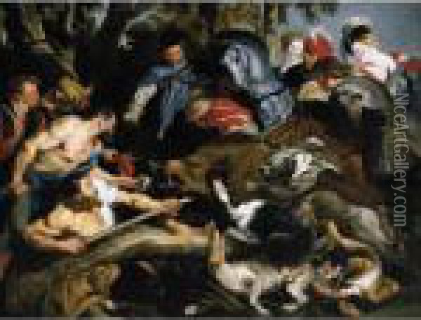A Boar Hunt Oil Painting - Peter Paul Rubens