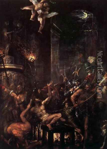 Martyrdom of St Lawrence 2 Oil Painting - Tiziano Vecellio (Titian)