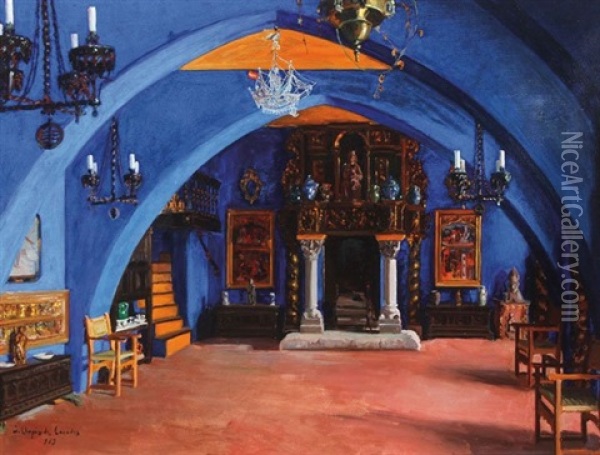 La Capilla Azul Oil Painting - Josep Maria Llopis Casades
