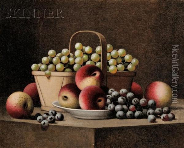 Still Life With Peaches And Grapes Oil Painting - Barton Stone Hays