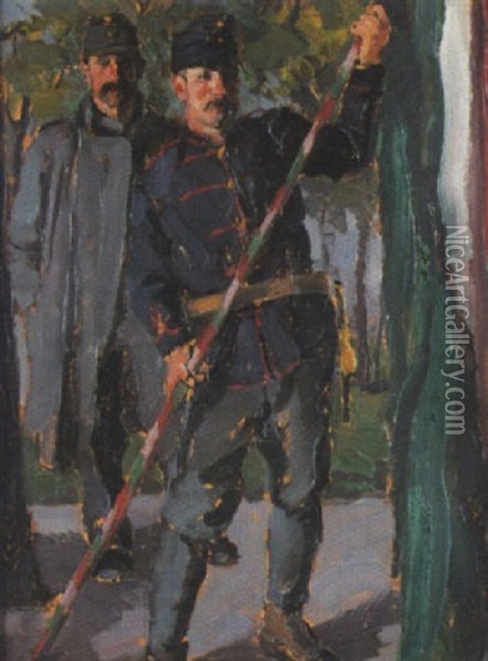 Ungarische Soldaten Im Ersten Weltkrieg Oil Painting - Peter Kalman