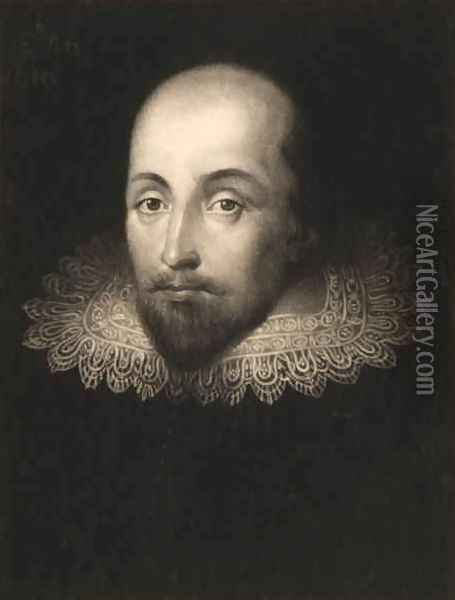 William Shakespeare 1564-1616 Oil Painting - Cornelius Jansen
