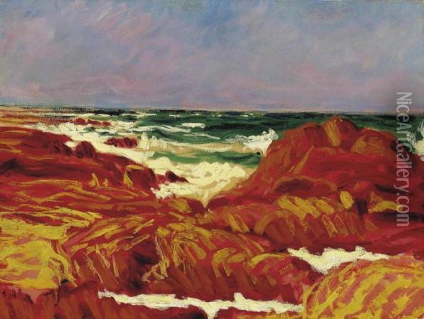 Red Rocks, Brittany Oil Painting - Roderic O'Conor
