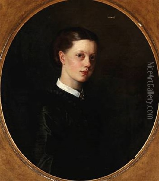 Portrait Of Jutta Sandholm Oil Painting - Elisabeth Anna Maria Jerichau-Baumann