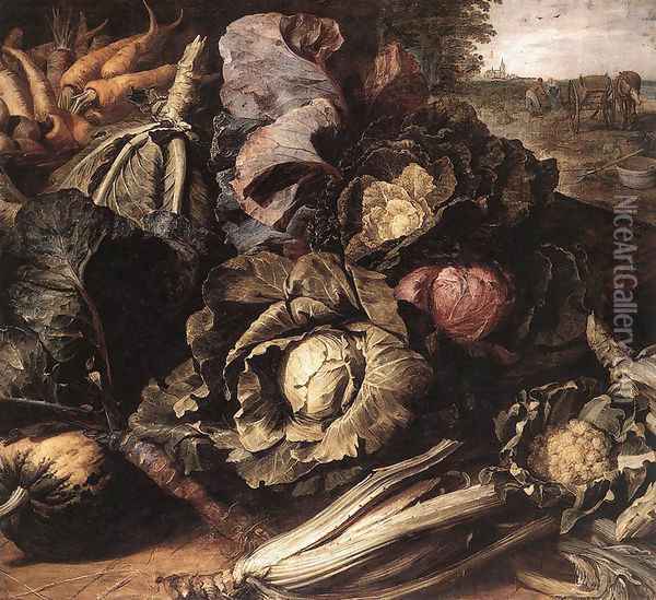 Vegetable Still-Life c. 1600 Oil Painting - Frans Snyders