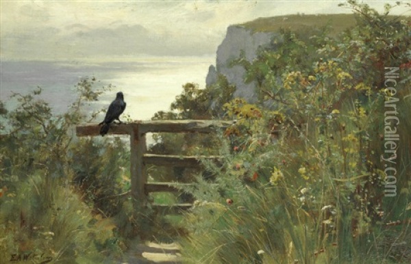 The Cliff Path Oil Painting - Sir Ernest Albert Waterlow