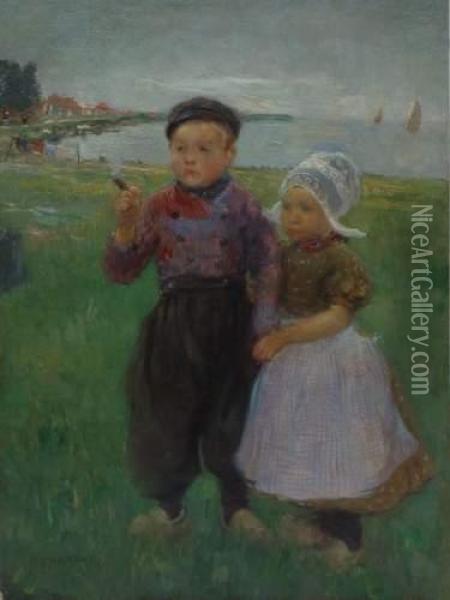  Le Jeune Couple  Oil Painting - Frantz Charlet