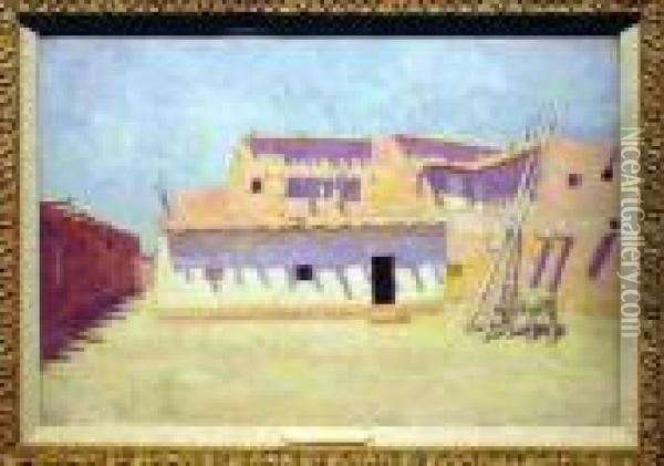 High Noon, Zuni Village, New Mexico Oil Painting - Frank Reed Whiteside