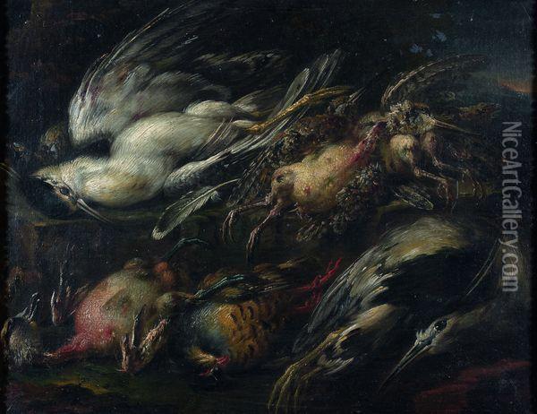  Nature Morte Au Gibier Dispose Sur Un Entablement  Oil Painting - Felice Boselli Piacenza