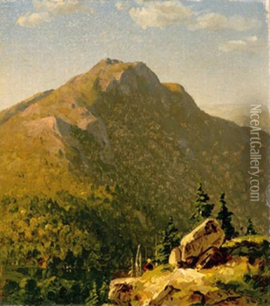 View Of Catskills, 1860 Oil Painting - Sanford Robinson Gifford