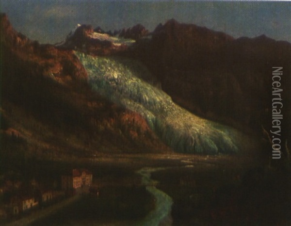 Blick Auf Grimsel, Furka Und Nufenen Oil Painting - Ernst Hodel the Elder