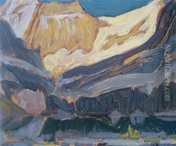 Lake O'hara With Cathedral Mt., 8 Miles Up The Trail Oil Painting - James Edward Hervey MacDonald