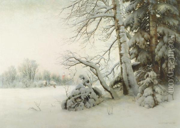 A Winter Morning Oil Painting - Gavril Kondratenko
