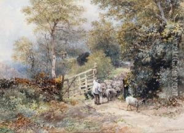 Moving Pastures Oil Painting - Josiah Wood Whymper